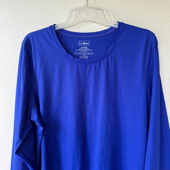 L.L. Bean Jersey Stretch Blue pullover shirt long sleeved size 3X - Picture 3 of 7